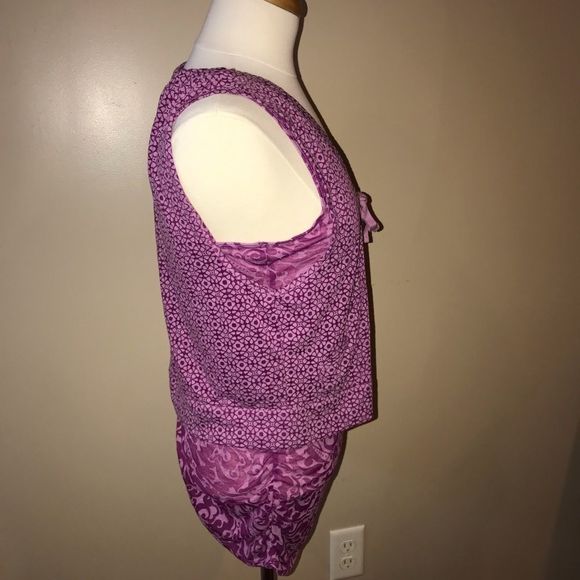 ATHLETA Med Top Tank Layer Paisley Floral Burnout MEDIUM style 906174 - Picture 2 of 8